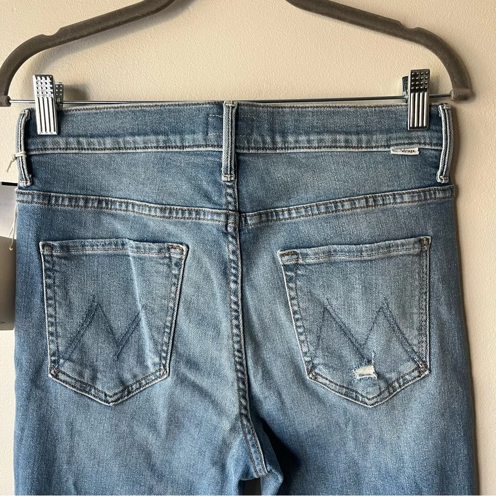 NWT MOTHER Denim The Insider Crop Step Fray Jeans Thrilling Shots_7